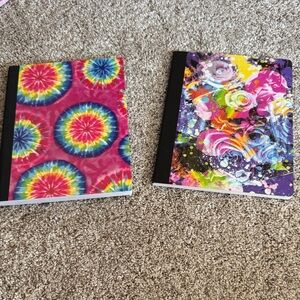 Colorful Tie-Dye and Abstract Design Notebooks